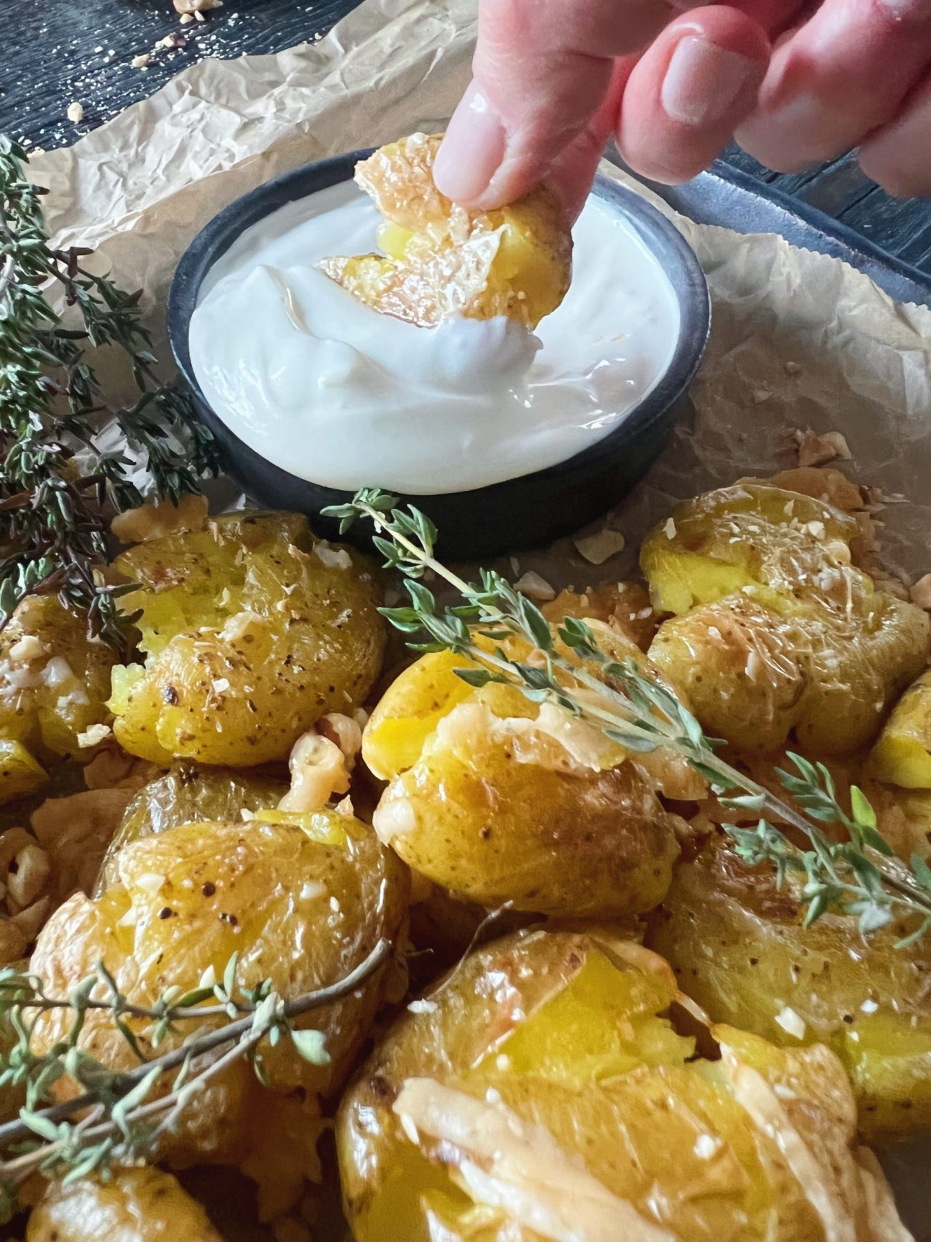 Knuste kartofler med parmesan